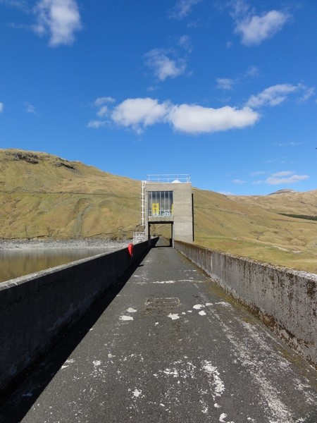 Looking across dam